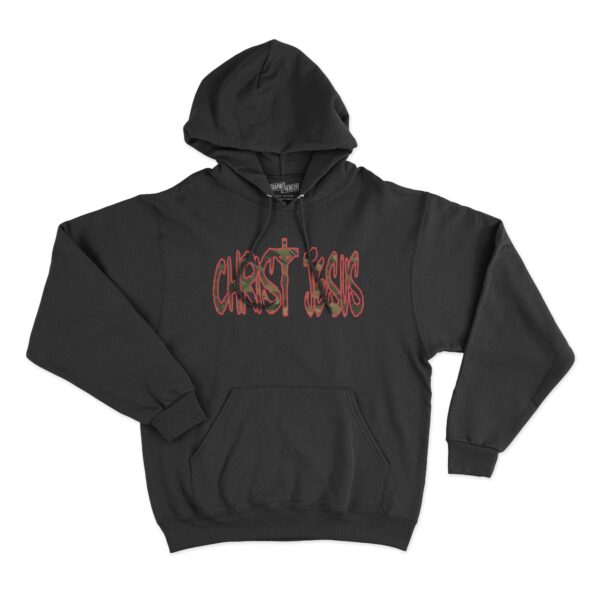 Christ Jesus Camo Hoodie Black